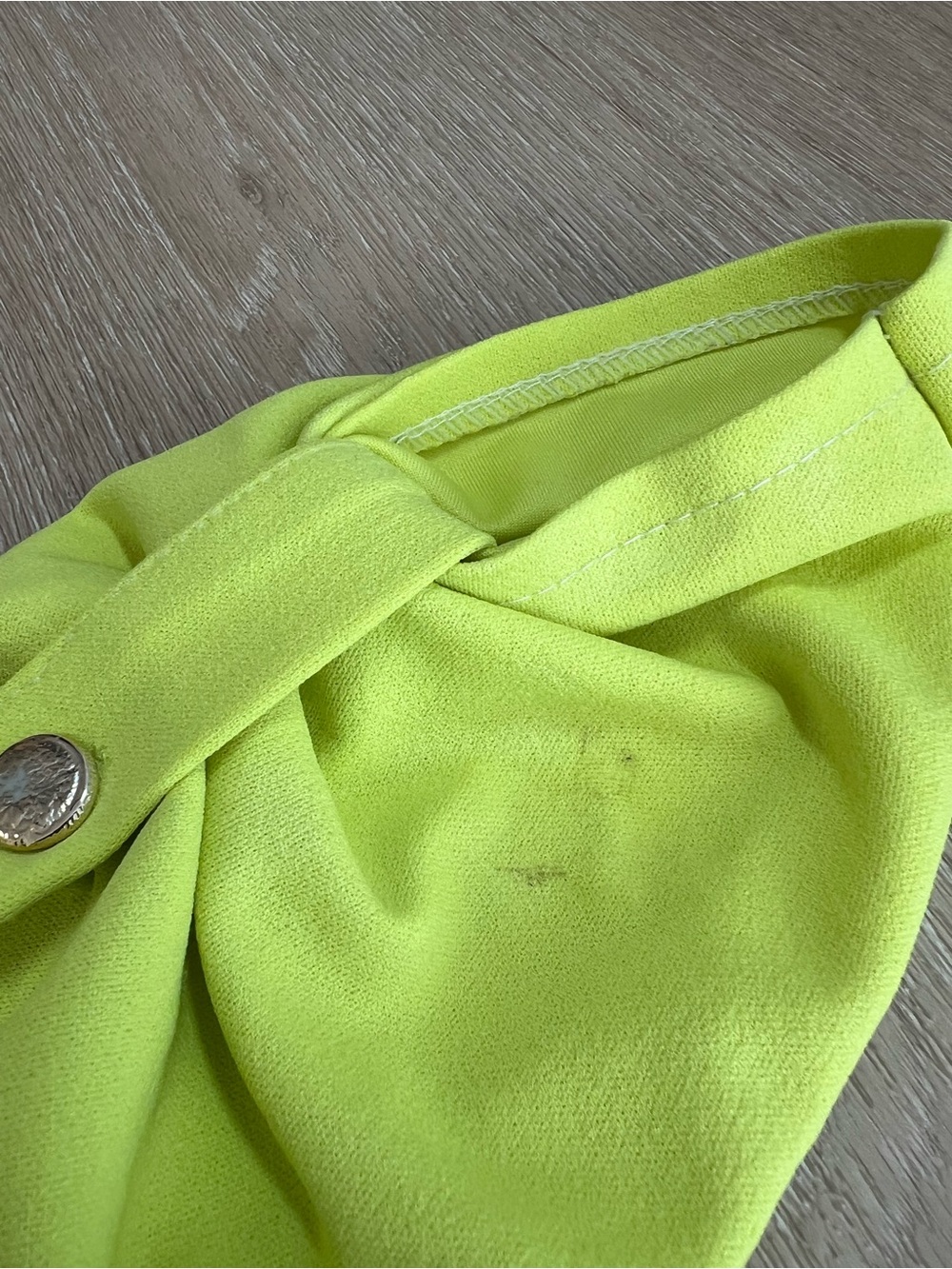 Neon Yellow Lightweight Overcoat with Belt Vintage Retro Y2K - Picture 4 of 8